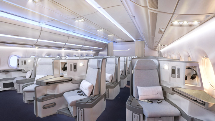Klasa biznes w nowym A350 XWB Finnair